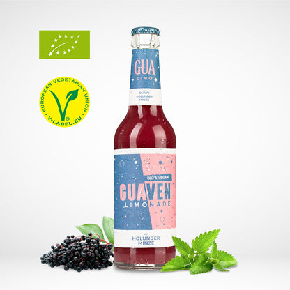 Guaven-Fruchtlimonade mit Holunder und Minze | BIO & Vegan | 24x330ml