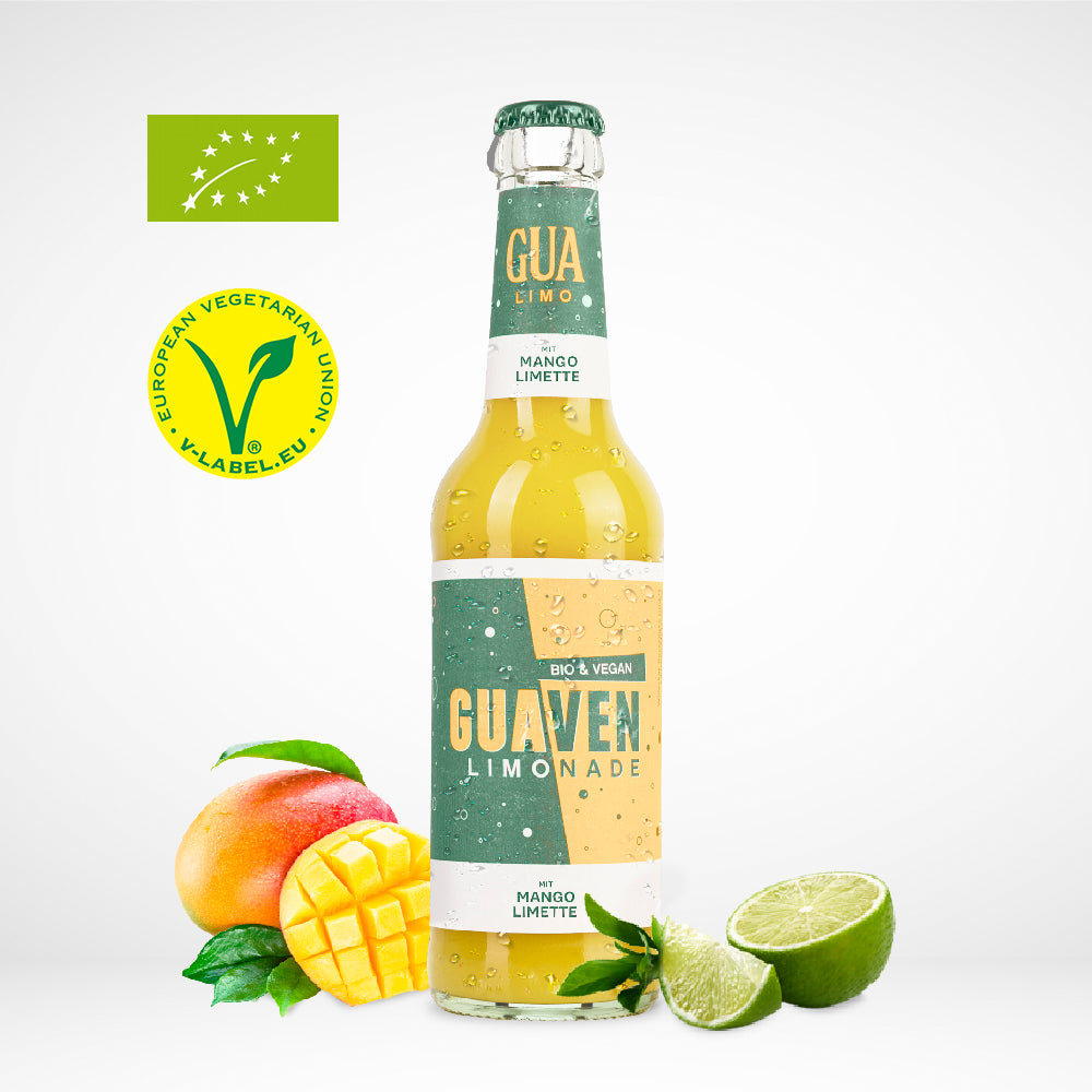 Guaven-Fruchtlimonade mit Mango und Limette | BIO & Vegan | 24x330ml